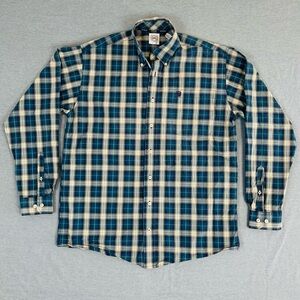 Cinch Navy and Beige Plaid Shirt